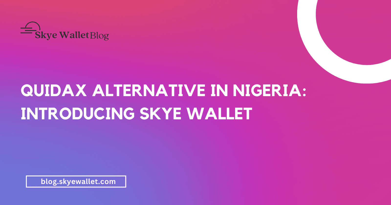 Quidax Alternative in Nigeria: Introducing Skye Wallet.